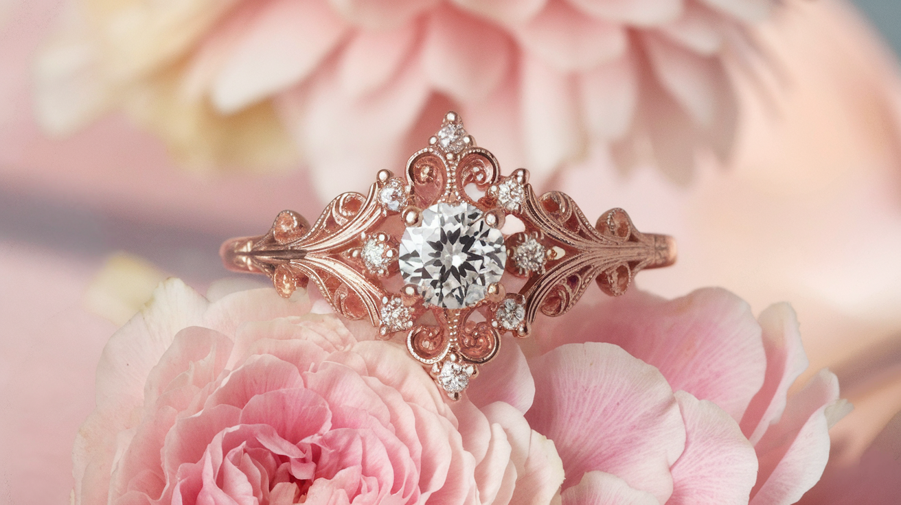 Greta Whimsical Engagement Ring | Modern Love Story