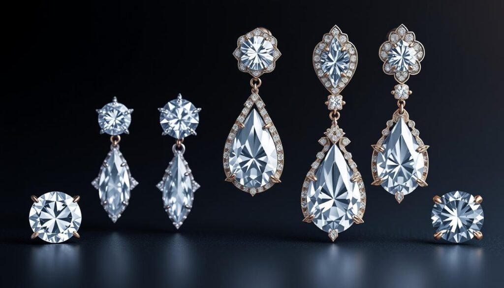 Precious stone earrings