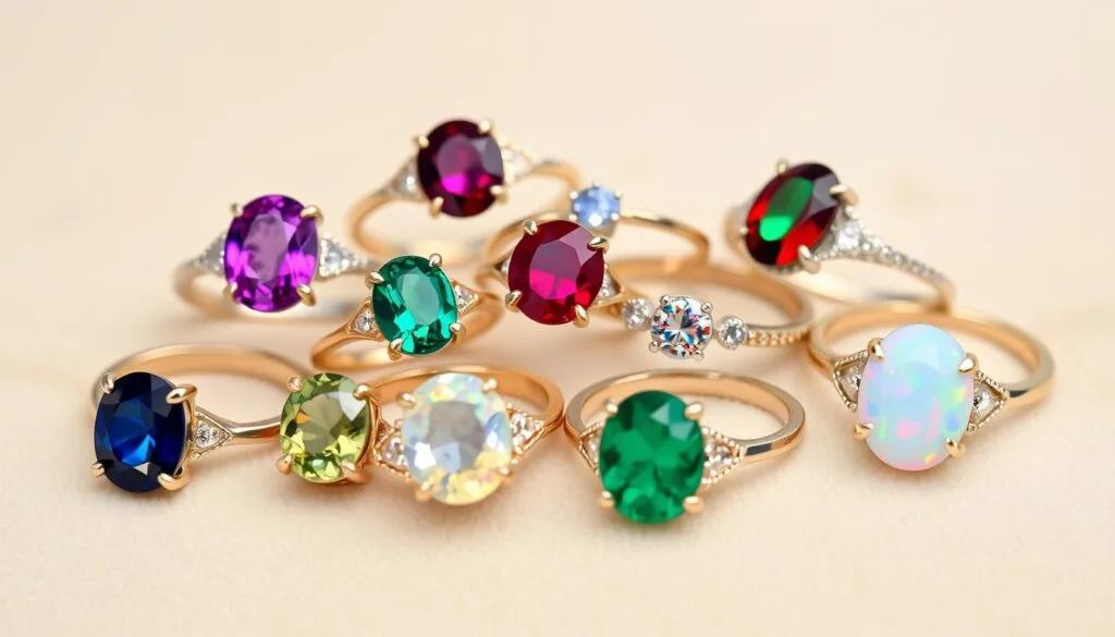 Unique gemstone rings