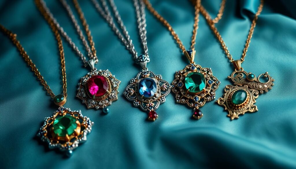 Vintage gemstone necklaces