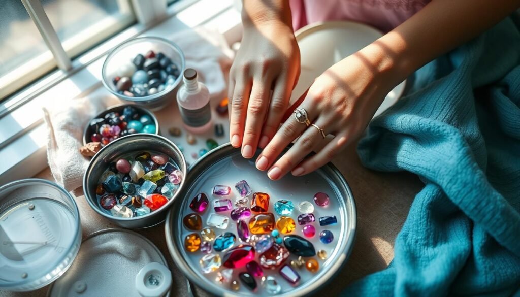 cleaning gemstone jewelry