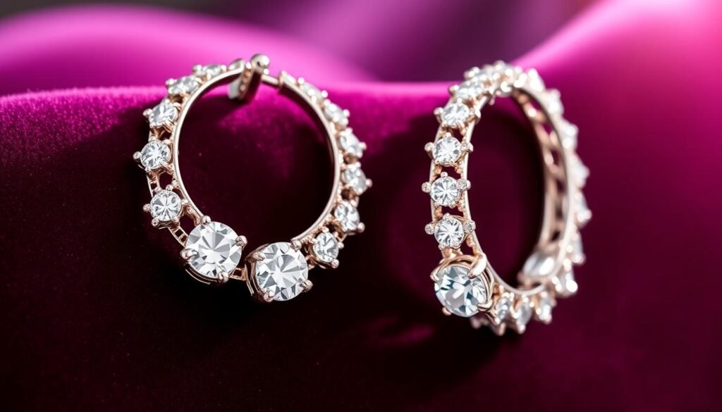 diamond hoops trendy