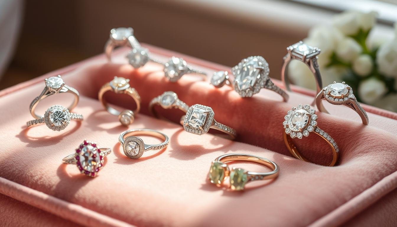 engagement ring and wedding band