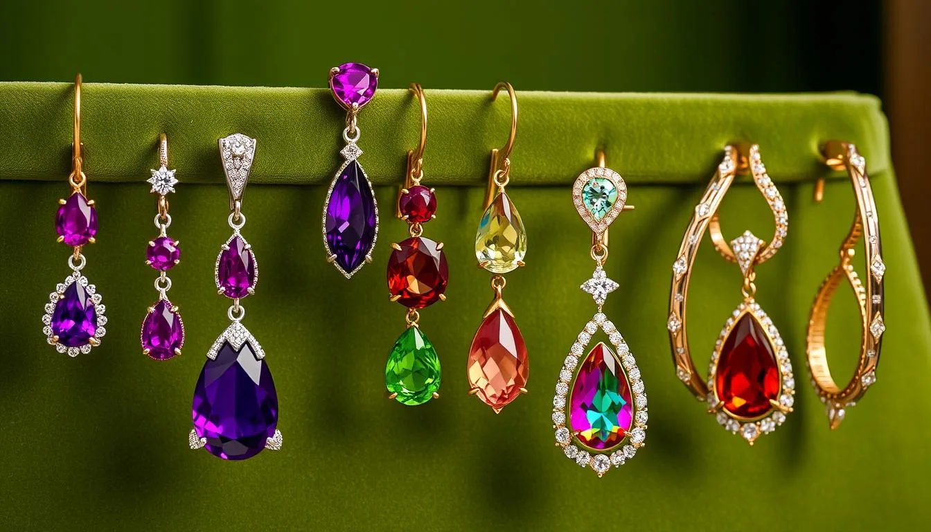 gemstone earring trending