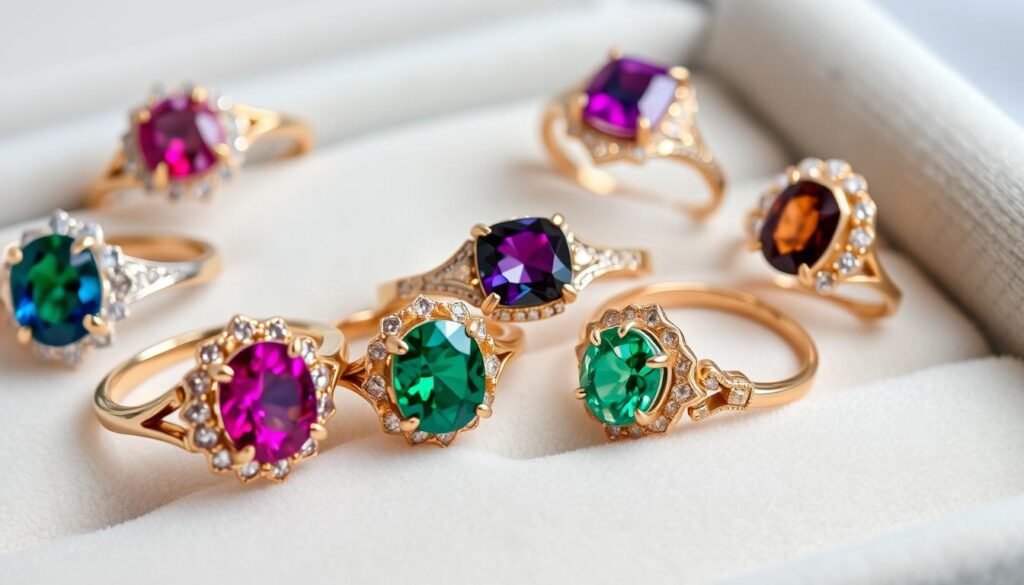 gemstone engagement rings