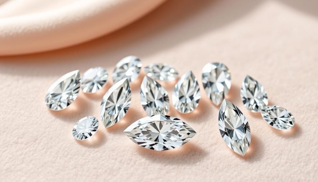 marquise and pear cut diamonds