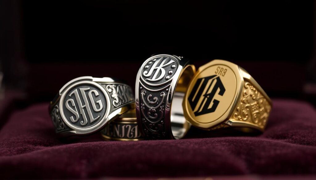 monogrammed men's rings
