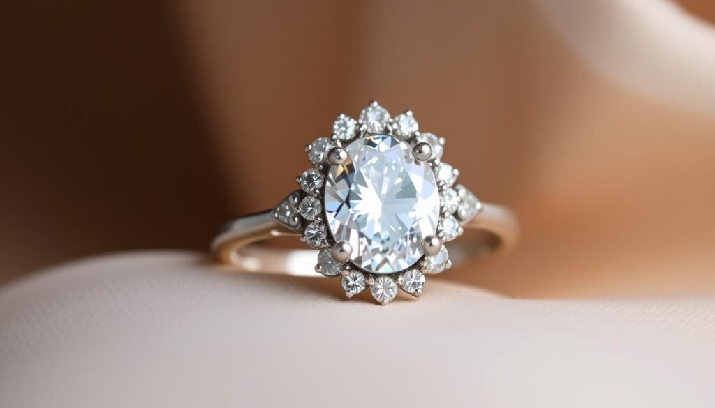 oval natural diamond ring