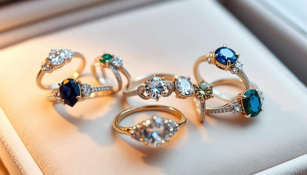 three-stone engagement rings
